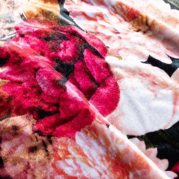 Johnny Was Rosa Velvet Front Notch Dress Floral Maxi Boho Silk Blend Size XL - Picture 13 of 16